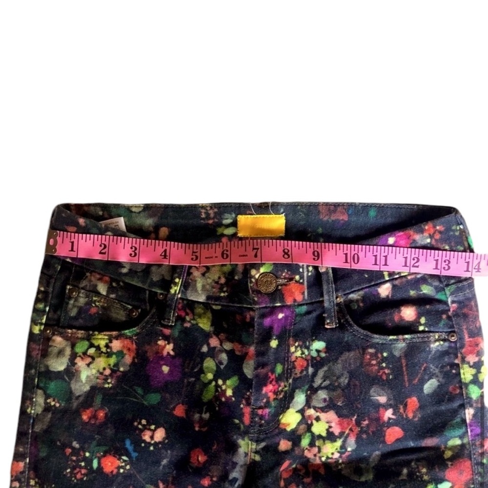 Mother Floral Black Denim Wild Flowered Jeans with Ankle zippers and low riseY2K - Picture 9 of 9